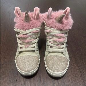 Pink and Gold Kids Unicorn Shoes